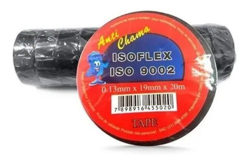 Fita Isolante Anti Chama Isoflex 19mm X 10m Pacote Com 10un