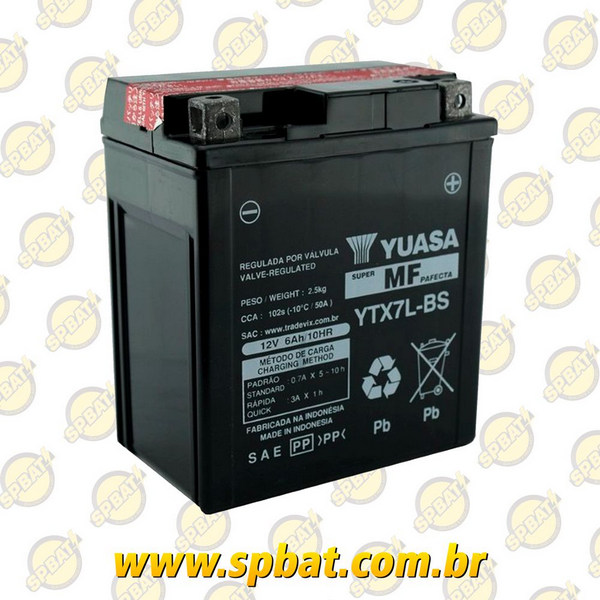 Bateria Yuasa Ytx7l-BS 6ah TWISTER/TORNADO/FALCON/HORNET