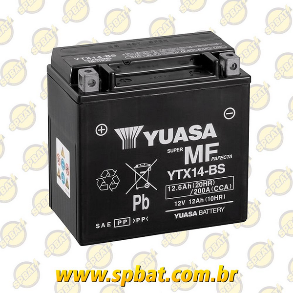 Batería Moto Yuasa YTX14-BS 12V- 12Ah