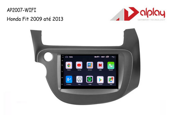 Central Multimidia Honda Fit 2009 até 2013 Android Alplay AP2007-WIFI - 7 polegadas