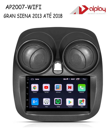 Central Multimidia Fiat Gran Siena 2013 até 2018 Android Alplay AP2007-WIFI - 7 polegadas
