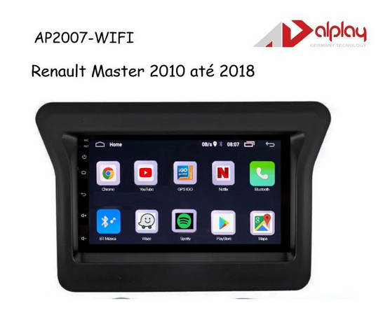 Central Multimidia Renault Master 2010 até 2018 Android Alplay AP2007-WIFI - 7 polegadas